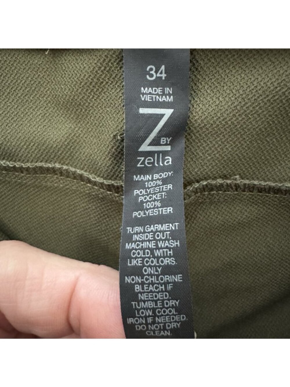 Z by Zella Women’s 34 Olive Performance Cargo Golf Travel Pants Stretch Tapered - Picture 7 of 8